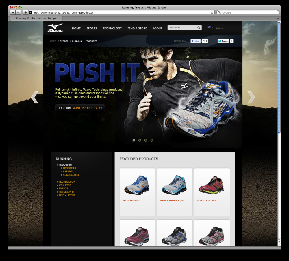 Mizuno.eu Mizuno's European Website